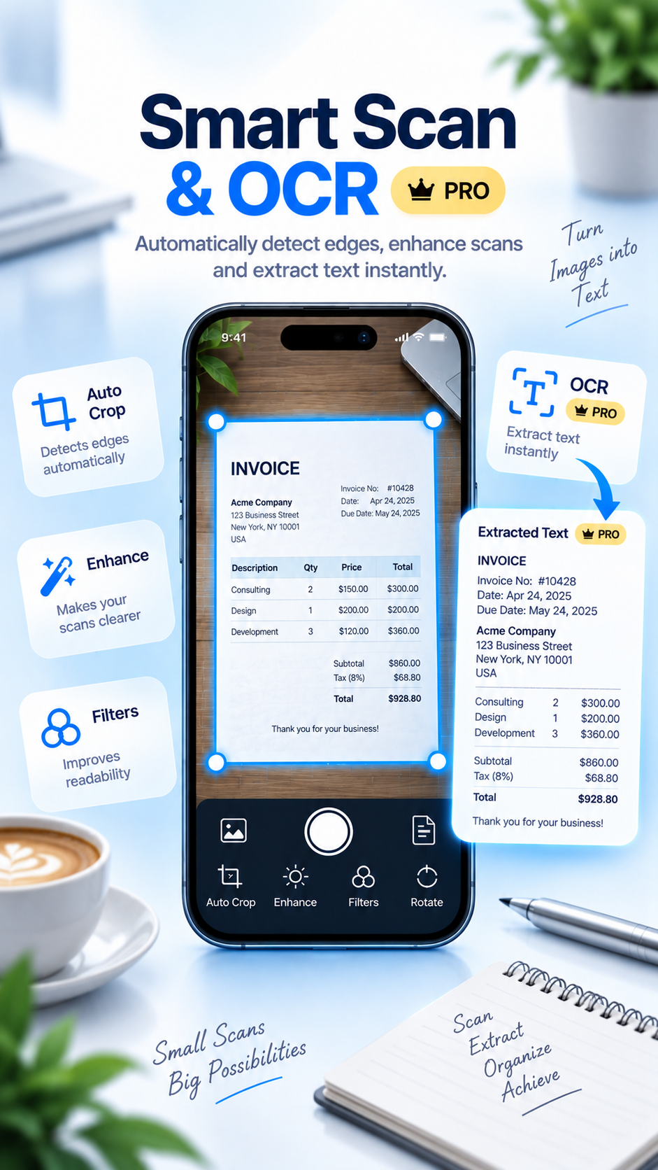 Mini Scanner OCR feature